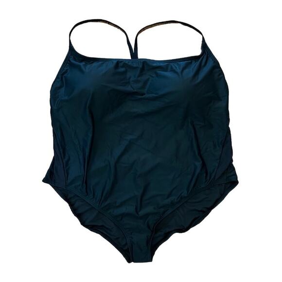 NWT J. Crew Active Color Block One-Piece Swimsuit Black Size 24 - Picture 1 of 8